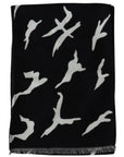 Givenchy Elegant Unisex Wool-Silk Scarf in Black & White