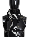 Givenchy Elegant Unisex Wool-Silk Scarf in Black & White