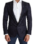 Dolce & Gabbana Elegant Silk Blend Martini Blazer in Blue