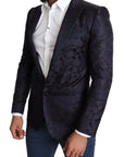 Dolce & Gabbana Elegant Silk Blend Martini Blazer in Blue