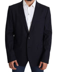 Dolce & Gabbana Exquisite Black Wool Stretch Martini Blazer