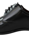 Dolce & Gabbana Elegant Black Leather Derby Shoes