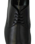 Dolce & Gabbana Elegant Black Leather Derby Shoes
