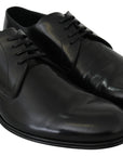 Dolce & Gabbana Elegant Black Leather Derby Shoes