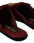 Dolce & Gabbana Red Velvet Embroidered Slides