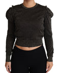 Dolce & Gabbana Elegant Cropped Sweater with Logo Detail