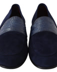 Dolce & Gabbana Elegant Blue Suede Leather Loafers