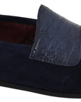 Dolce & Gabbana Elegant Blue Suede Leather Loafers