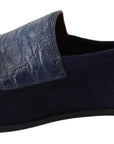 Dolce & Gabbana Elegant Blue Suede Leather Loafers