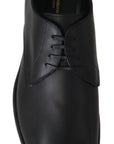 Dolce & Gabbana Elegant Black Leather Derby Dress Shoes