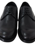 Dolce & Gabbana Elegant Black Leather Derby Dress Shoes