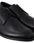 Dolce & Gabbana Elegant Black Leather Derby Dress Shoes