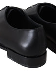 Dolce & Gabbana Elegant Black Leather Derby Dress Shoes