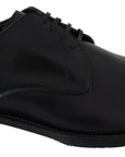 Dolce & Gabbana Elegant Black Leather Derby Dress Shoes
