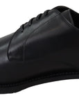 Dolce & Gabbana Elegant Black Leather Derby Dress Shoes