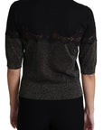 Dolce & Gabbana Elegant Lurex Threaded Jersey Lace Blouse