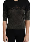 Dolce & Gabbana Elegant Lurex Threaded Jersey Lace Blouse
