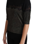 Dolce & Gabbana Elegant Lurex Threaded Jersey Lace Blouse