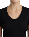 Dolce & Gabbana Elegant Black Wool Round Neck T-Shirt