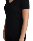 Dolce & Gabbana Elegant Black Wool Round Neck T-Shirt