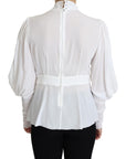 Dolce & Gabbana Elegant Snow-White Viscose Blouse