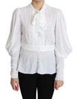 Dolce & Gabbana Elegant Snow-White Viscose Blouse