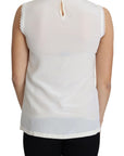 Dolce & Gabbana Elegant Silk Lace-Detailed Sleeveless Blouse