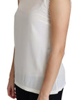 Dolce & Gabbana Elegant Silk Lace-Detailed Sleeveless Blouse