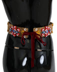 Dolce & Gabbana Gold-Tone Floral Crystal Waist Belt
