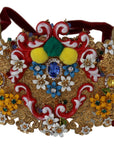 Dolce & Gabbana Gold-Tone Floral Crystal Waist Belt
