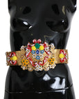 Dolce & Gabbana Gold-Tone Floral Crystal Waist Belt