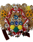Dolce & Gabbana Golden Floral Crystal Embellished Waist Belt