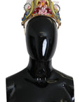 Dolce & Gabbana Stunning Crystal Diadem Tiara - Gold Multicolor