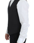 Dolce & Gabbana Elegant Gray Wool Blend Dress Vest