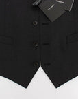 Dolce & Gabbana Elegant Gray Wool Blend Dress Vest