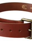 Just Cavalli Chic Brown Leather Logo Waist Belt