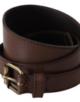 PLEIN SUD Chic Dark Brown Leather Fashion Belt