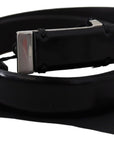 PLEIN SUD Elegant Black Leather Waist Belt