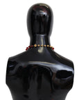 Dolce & Gabbana Elegant Red Crystal Gold-Plated Necklace