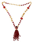 Dolce & Gabbana Elegant Red Crystal Gold-Plated Necklace