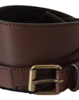 PLEIN SUD Elegant Rustic Gold-Tone Leather Belt