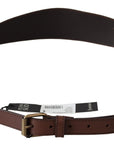 PLEIN SUD Elegant Rustic Gold-Tone Leather Belt