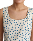 Dolce & Gabbana Elegant Beige Polka Dot A-Line Sleeveless Dress