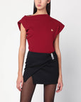 Vivienne Westwood Vivienne Westwood Brick red asymmetrical T-shirt with Orb logo