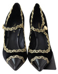 Dolce & Gabbana Elegant Velvet Patent Embroidered Pumps