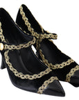Dolce & Gabbana Elegant Velvet Patent Embroidered Pumps