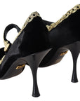 Dolce & Gabbana Elegant Velvet Patent Embroidered Pumps