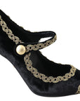 Dolce & Gabbana Elegant Velvet Patent Embroidered Pumps