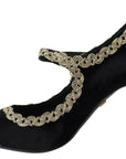 Dolce & Gabbana Elegant Velvet Patent Embroidered Pumps