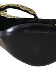 Dolce & Gabbana Elegant Velvet Patent Embroidered Pumps
